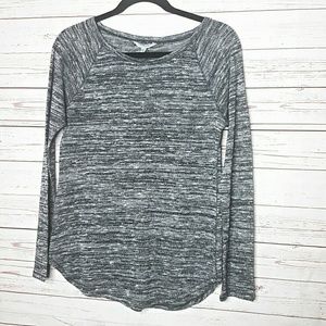 Athleta gray long sleeve glitter top size small